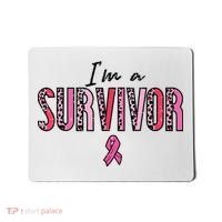 Im A Survivor Leopard Retro Breast Cancer Awareness Mousepad thumb 0