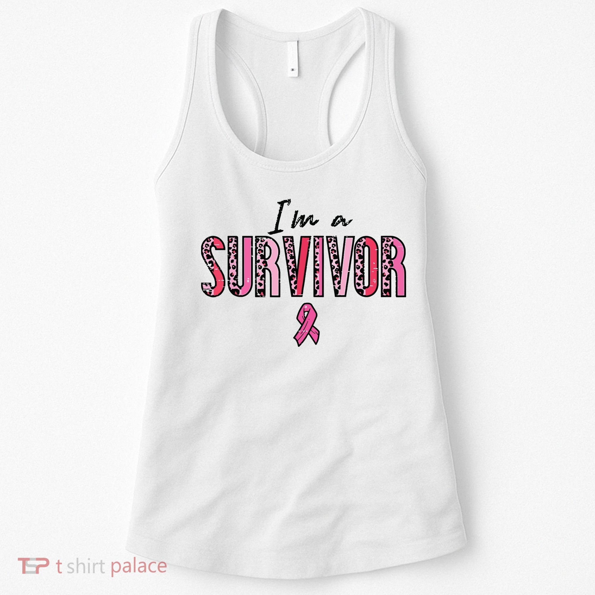 Im A Survivor Leopard Retro Breast Cancer Awareness Women's Tank Top