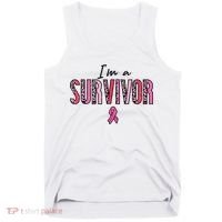 Im A Survivor Leopard Retro Breast Cancer Awareness Tank Top thumb 0