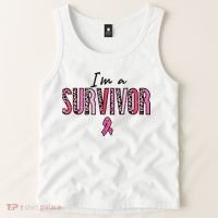 Im A Survivor Leopard Retro Breast Cancer Awareness Tank Top thumb 2