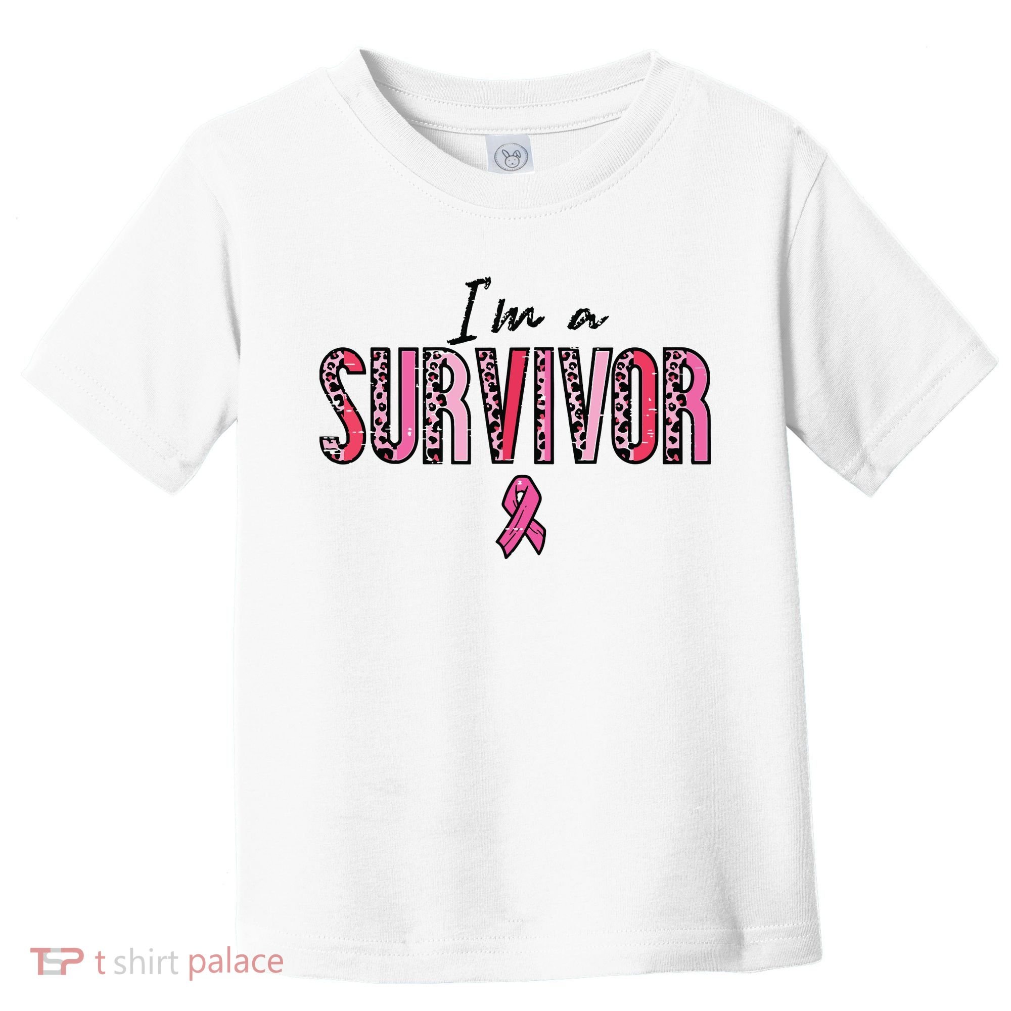 Im A Survivor Leopard Retro Breast Cancer Awareness Toddler T-Shirt