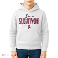 Im A Survivor Leopard Retro Breast Cancer Awareness Kids Hoodie thumb 4
