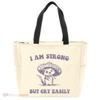 I Am Strong But Cry Easily Retro Tote Bag thumb 0