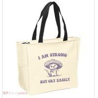 I Am Strong But Cry Easily Retro Tote Bag thumb 2