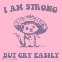 I Am Strong But Cry Easily Retro Coaster thumb 2
