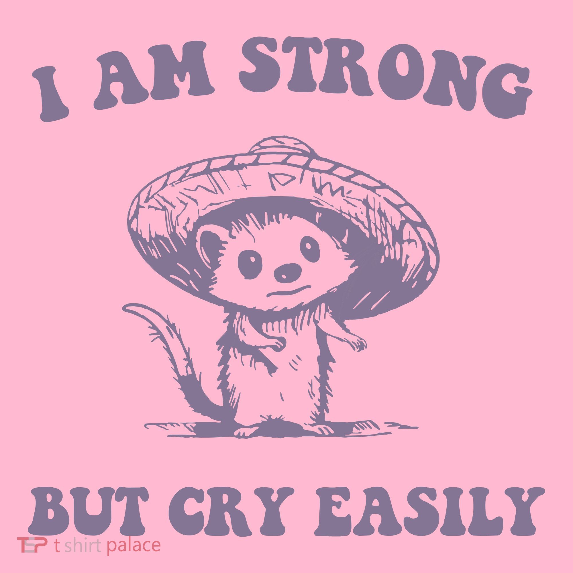 I Am Strong But Cry Easily Retro Coaster