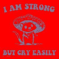 I Am Strong But Cry Easily Retro Santa Hat thumb 1