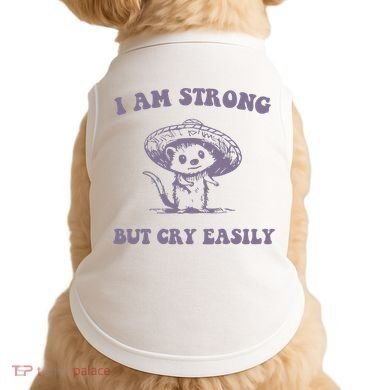 I Am Strong But Cry Easily Retro Doggie Tank
