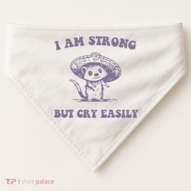 I Am Strong But Cry Easily Retro USA-Made Doggie Bandana