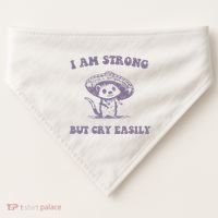 I Am Strong But Cry Easily Retro USA-Made Doggie Bandana thumb 0