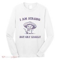 I Am Strong But Cry Easily Retro Long Sleeve Shirt thumb 0