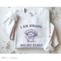I Am Strong But Cry Easily Retro Sweatshirt thumb 2