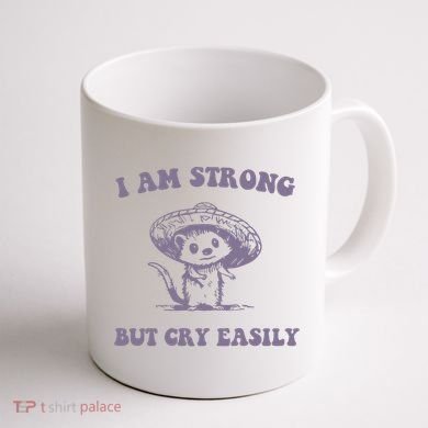 I Am Strong But Cry Easily Retro Coffee Mug back