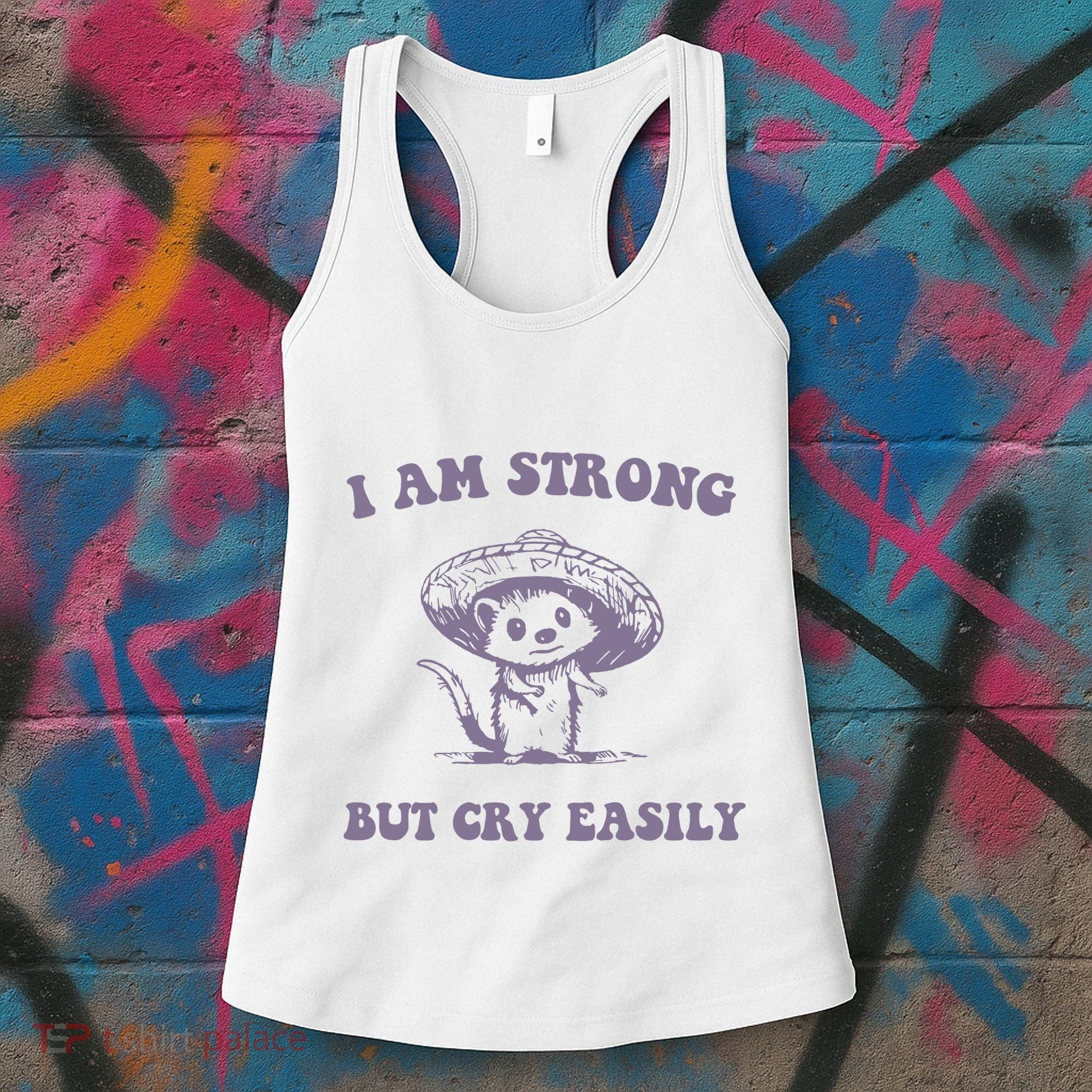I Am Strong But Cry Easily Retro Women's Tank Top