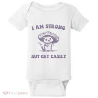 I Am Strong But Cry Easily Retro Baby Bodysuit thumb 0