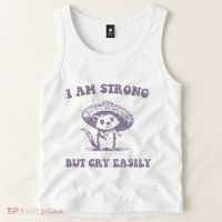 I Am Strong But Cry Easily Retro Tank Top thumb 2