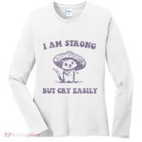 I Am Strong But Cry Easily Retro Women's Long Sleeve Shirt thumb 0