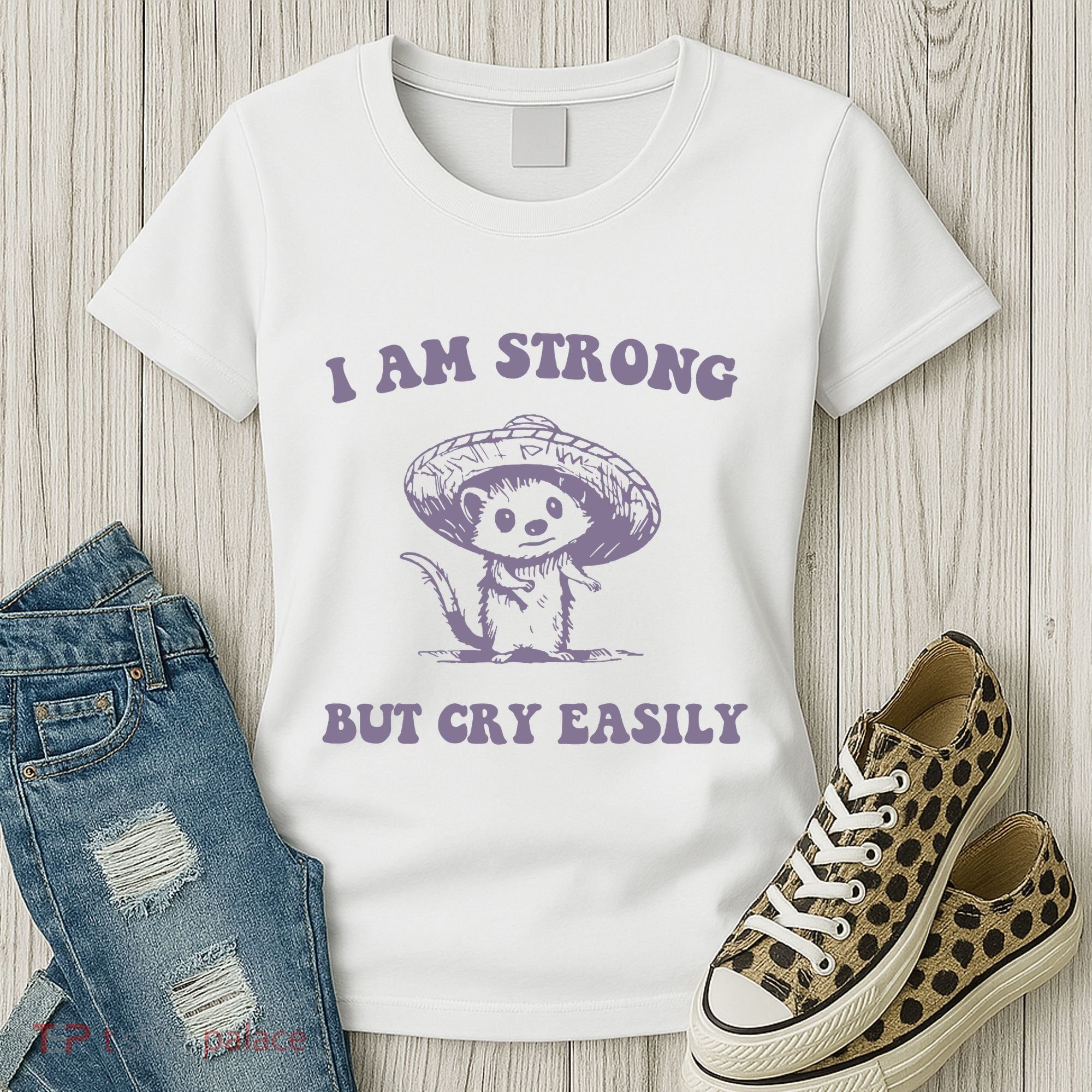 I Am Strong But Cry Easily Retro Women's T-Shirt