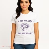 I Am Strong But Cry Easily Retro Women's T-Shirt thumb 4
