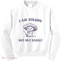 I Am Strong But Cry Easily Retro Kids Sweatshirt thumb 0