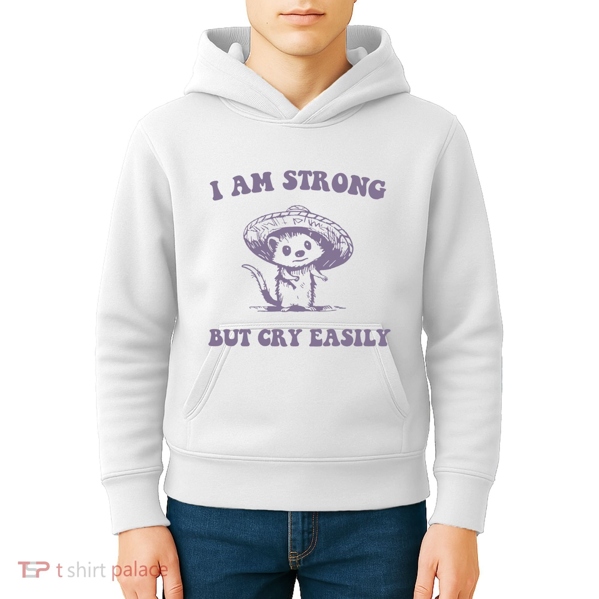 I Am Strong But Cry Easily Retro Kids Hoodie