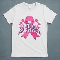 Im A Survivor Breast Cancer Awareness Ribbon T-Shirt thumb 5