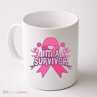 Im A Survivor Breast Cancer Awareness Ribbon Coffee Mug thumb 0
