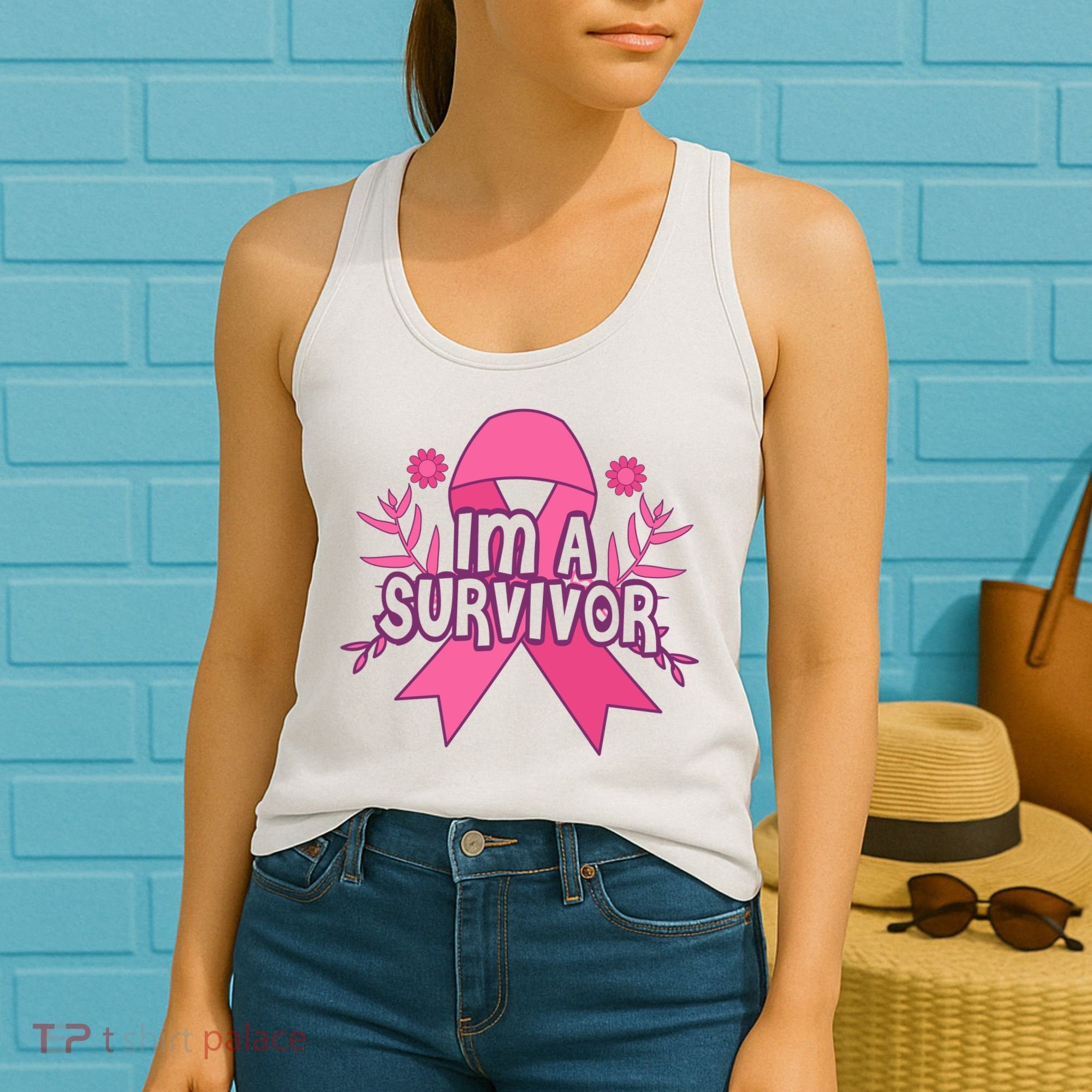 Im A Survivor Breast Cancer Awareness Ribbon Women's Tank Top