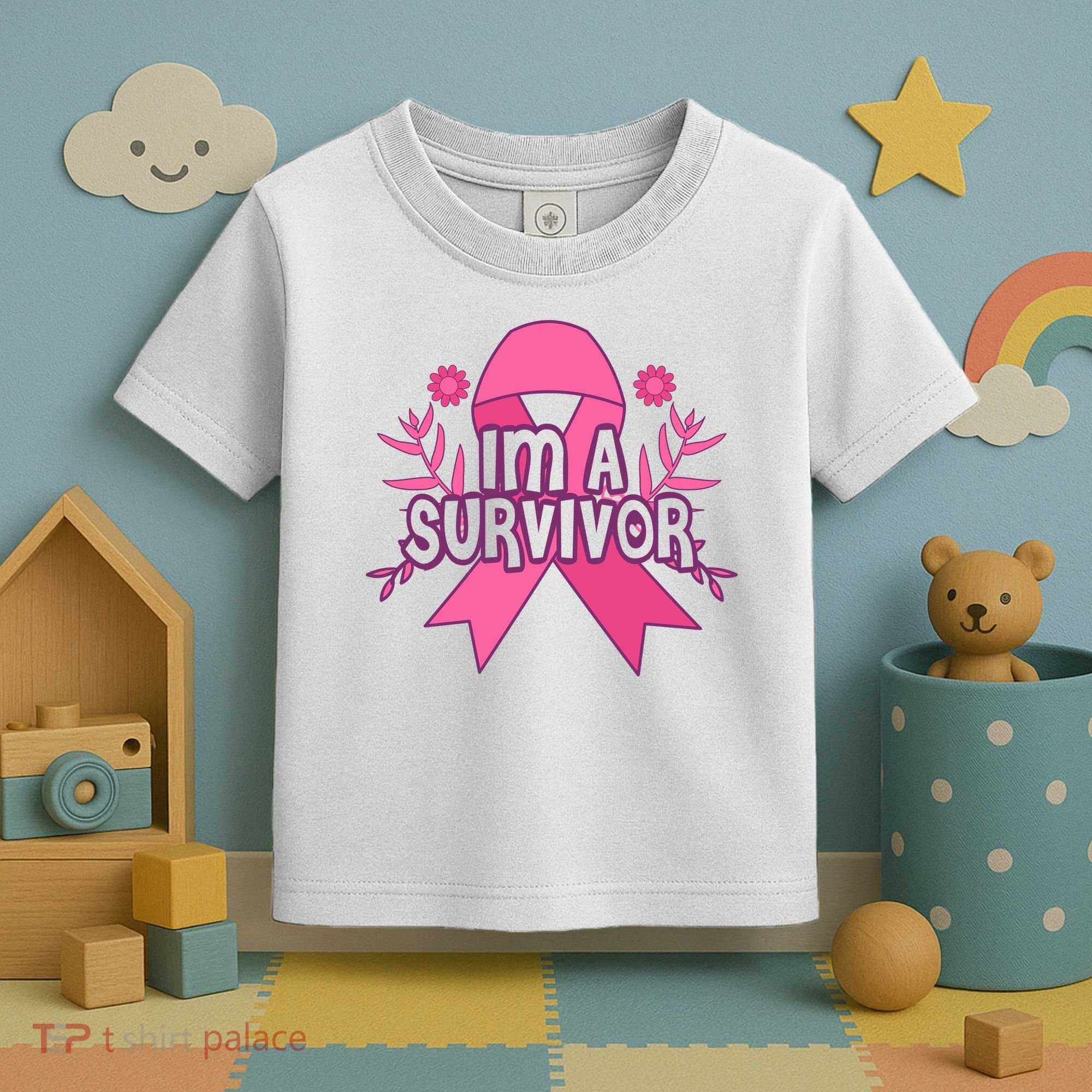 Im A Survivor Breast Cancer Awareness Ribbon Toddler T-Shirt