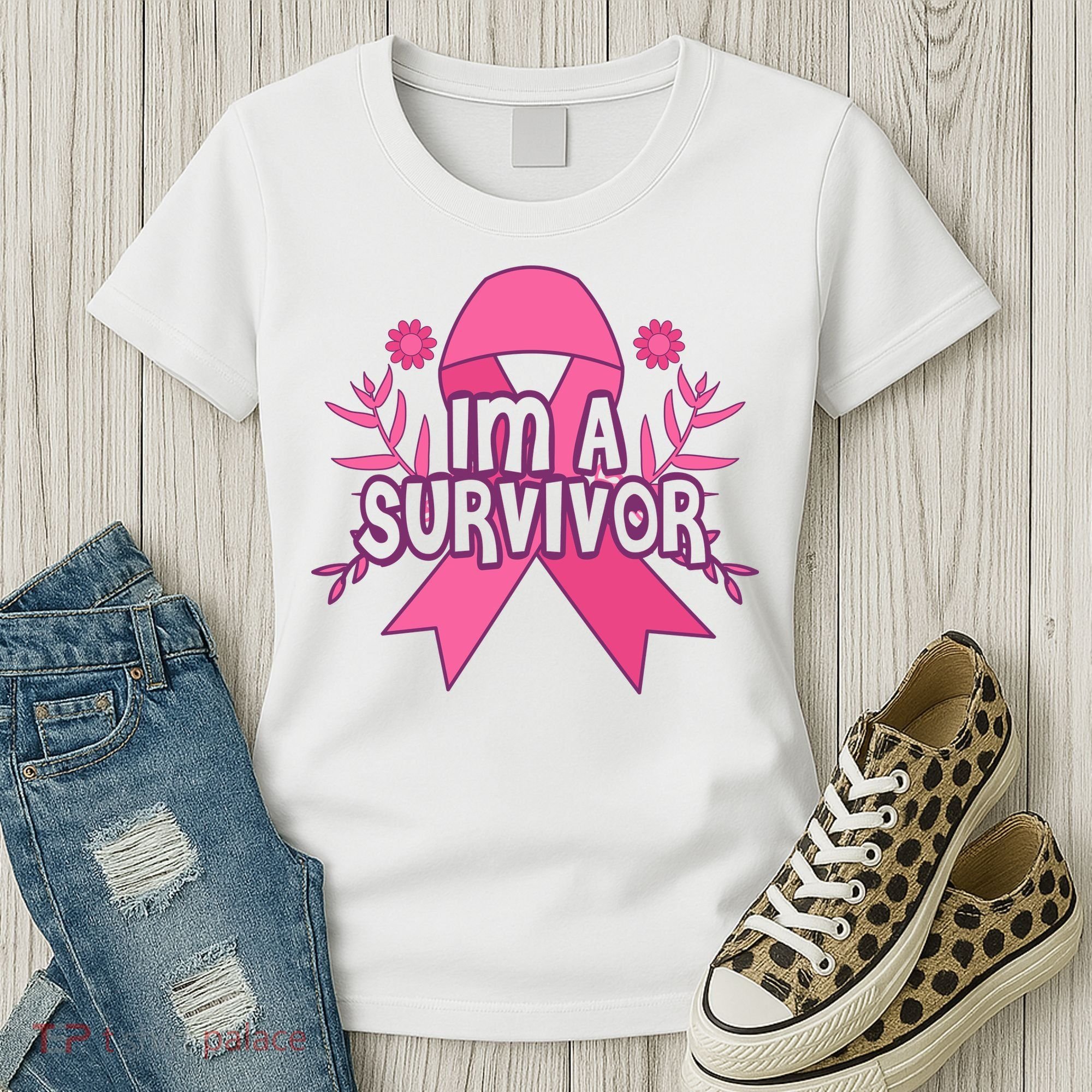 Im A Survivor Breast Cancer Awareness Ribbon Women's T-Shirt
