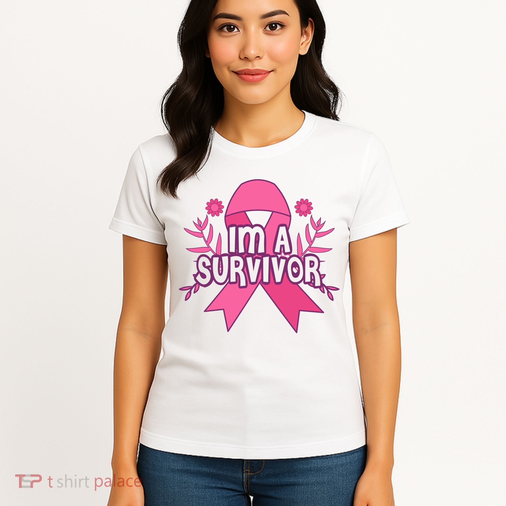 Im A Survivor Breast Cancer Awareness Ribbon Women's T-Shirt