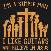 Im A Simple Man I Like Bass Guitar And Believe In Jesus Tee Baby Bodysuit thumb 2