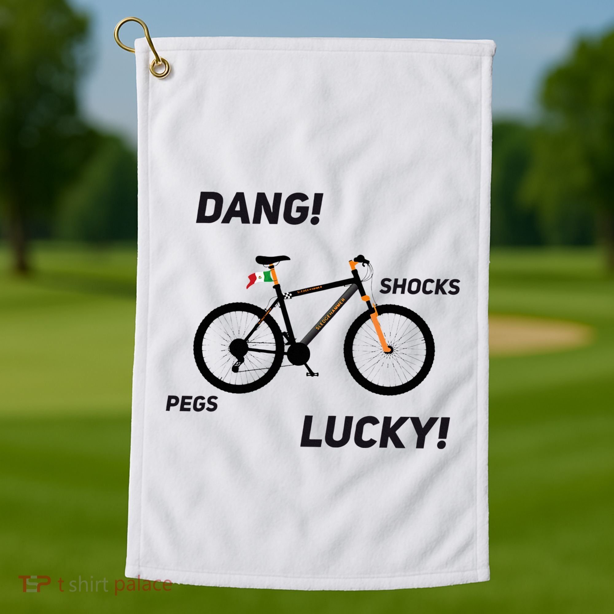 ItS A Sledgehammer Dang! Shocks Pegs Lucky! Golf Towel