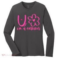 Im A Survivor Breast Cancer Awareness Month Women's Long Sleeve Shirt thumb 0