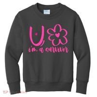 Im A Survivor Breast Cancer Awareness Month Kids Sweatshirt thumb 0