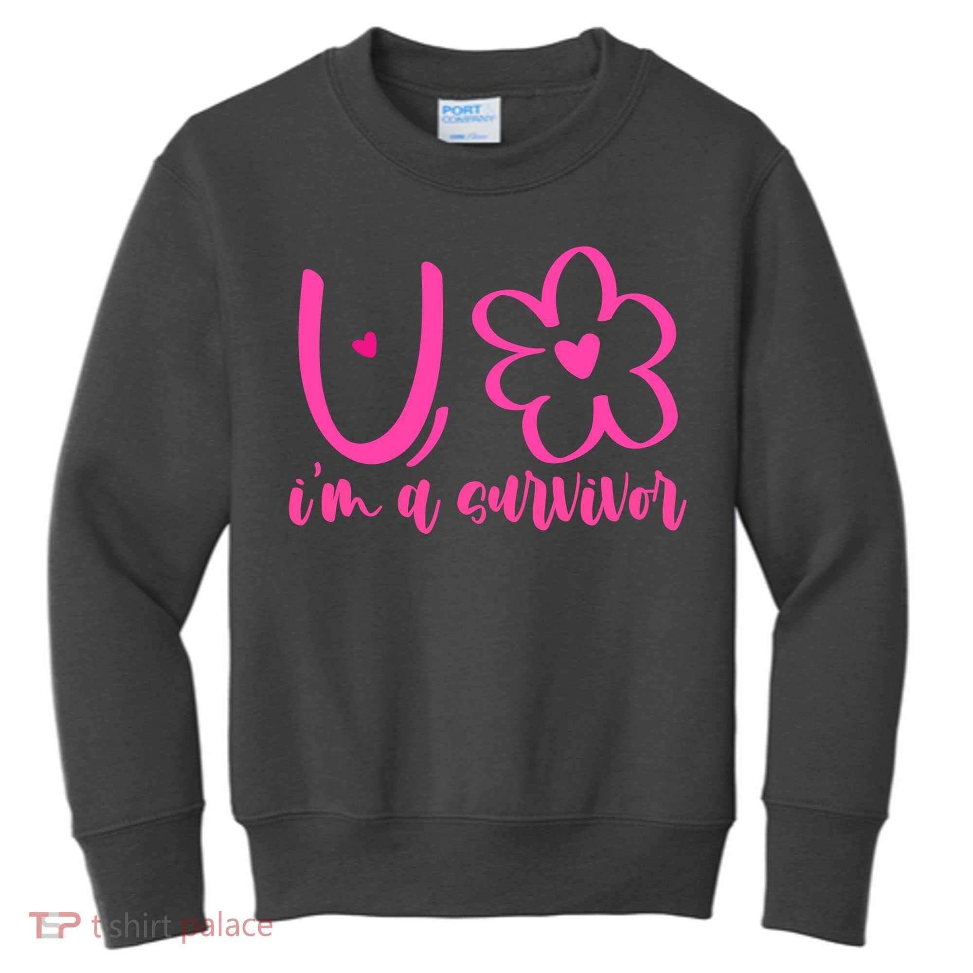 Im A Survivor Breast Cancer Awareness Month Kids Sweatshirt