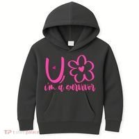 Im A Survivor Breast Cancer Awareness Month Kids Hoodie thumb 0