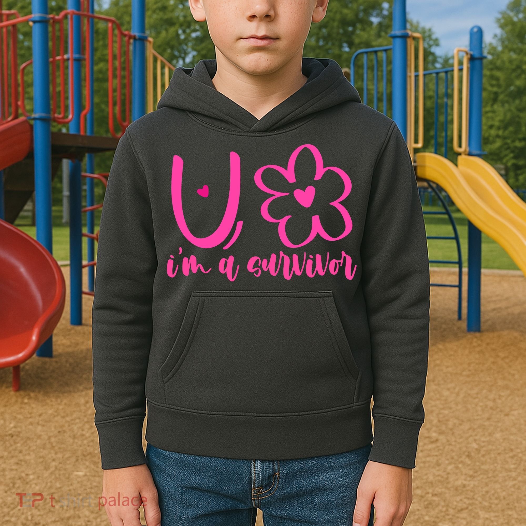 Im A Survivor Breast Cancer Awareness Month Kids Hoodie
