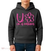 Im A Survivor Breast Cancer Awareness Month Kids Hoodie thumb 4