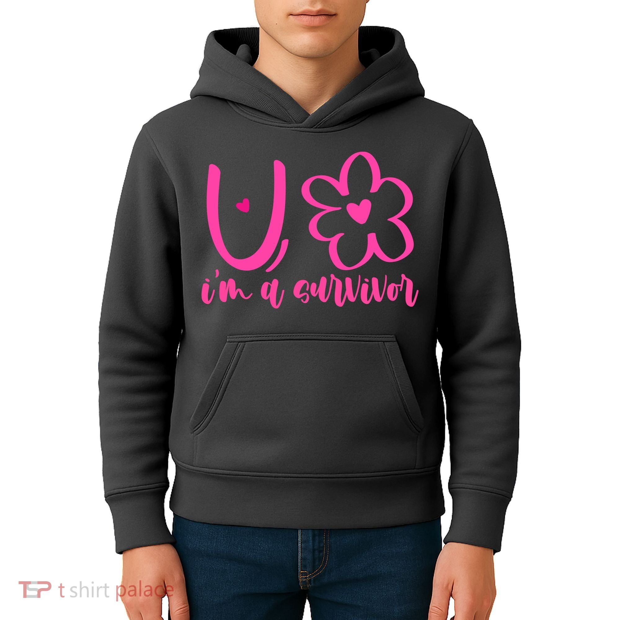 Im A Survivor Breast Cancer Awareness Month Kids Hoodie