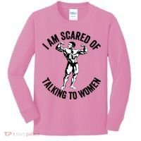 I Am Scared Of Talking To Women Kids Long Sleeve Shirt thumb 0