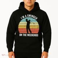 I'm A Swinger On The Weekends Sexual Innuendo Funny Golf Hoodie thumb 2
