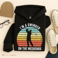 I'm A Swinger On The Weekends Sexual Innuendo Funny Golf Hoodie thumb 4