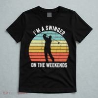 I'm A Swinger On The Weekends Sexual Innuendo Funny Golf T-Shirt thumb 5