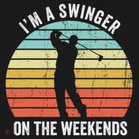 I'm A Swinger On The Weekends Sexual Innuendo Funny Golf T-Shirt thumb 7