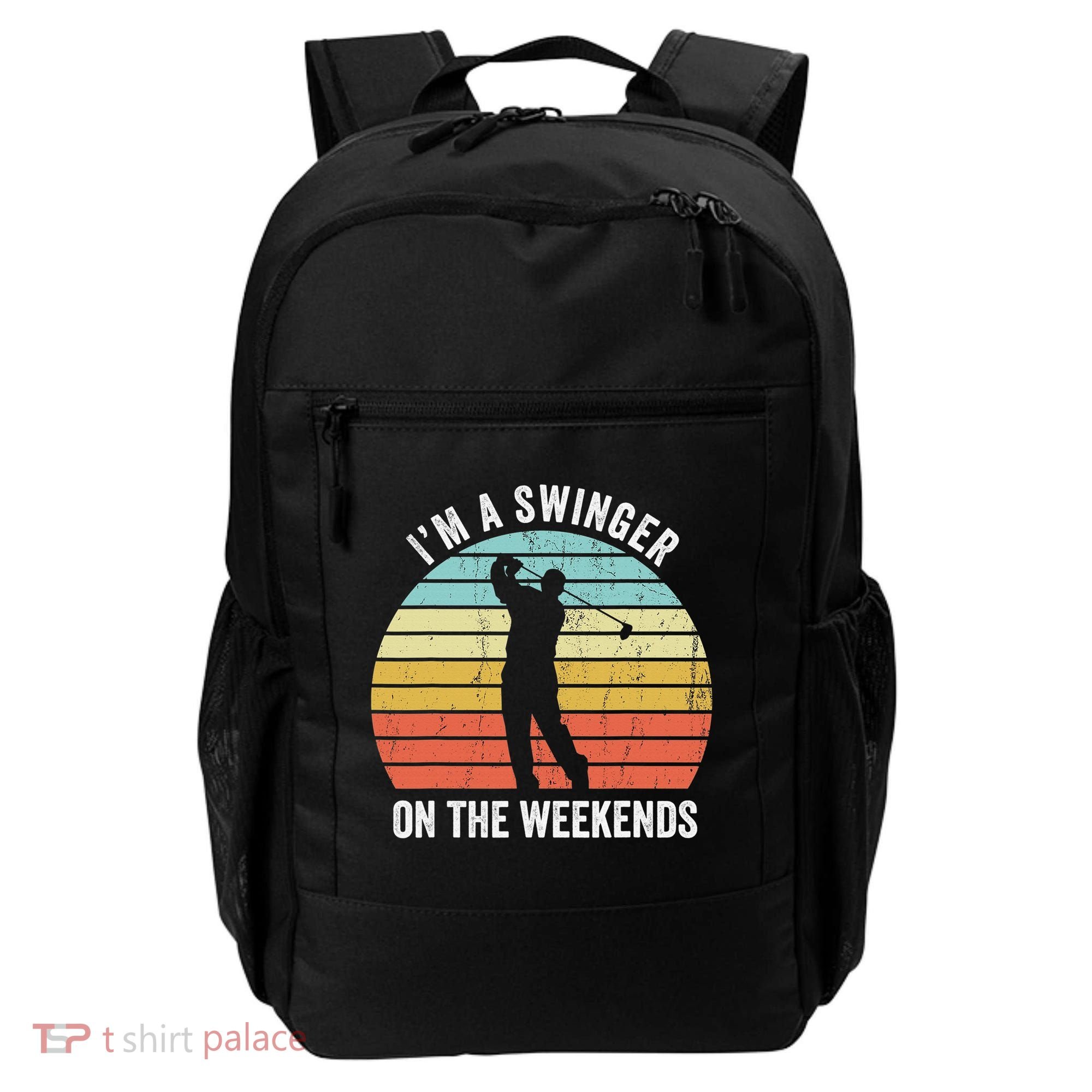 I'm A Swinger On The Weekends Sexual Innuendo Funny Golf Backpack