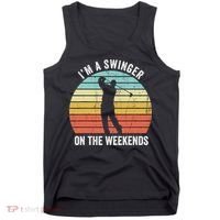 I'm A Swinger On The Weekends Sexual Innuendo Funny Golf Tank Top thumb 0