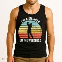 I'm A Swinger On The Weekends Sexual Innuendo Funny Golf Tank Top thumb 3