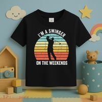 I'm A Swinger On The Weekends Sexual Innuendo Funny Golf Toddler T-Shirt thumb 3