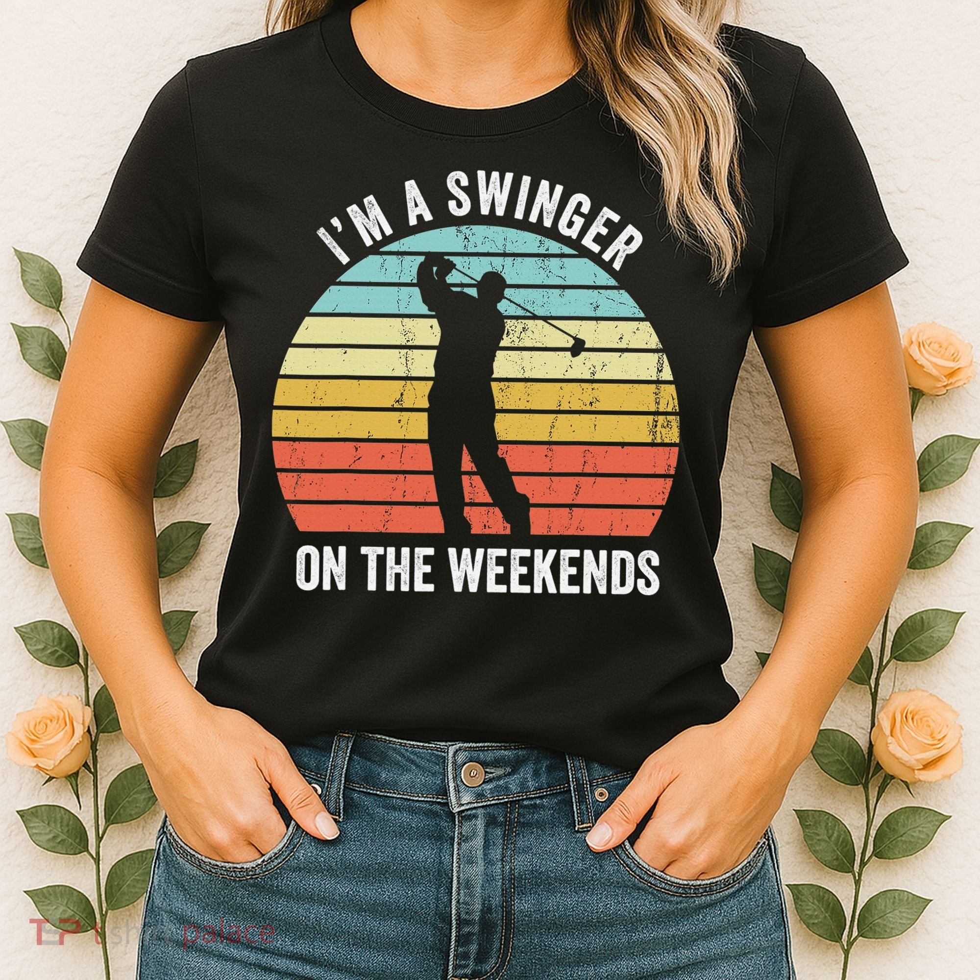 I'm A Swinger On The Weekends Sexual Innuendo Funny Golf Women's T-Shirt